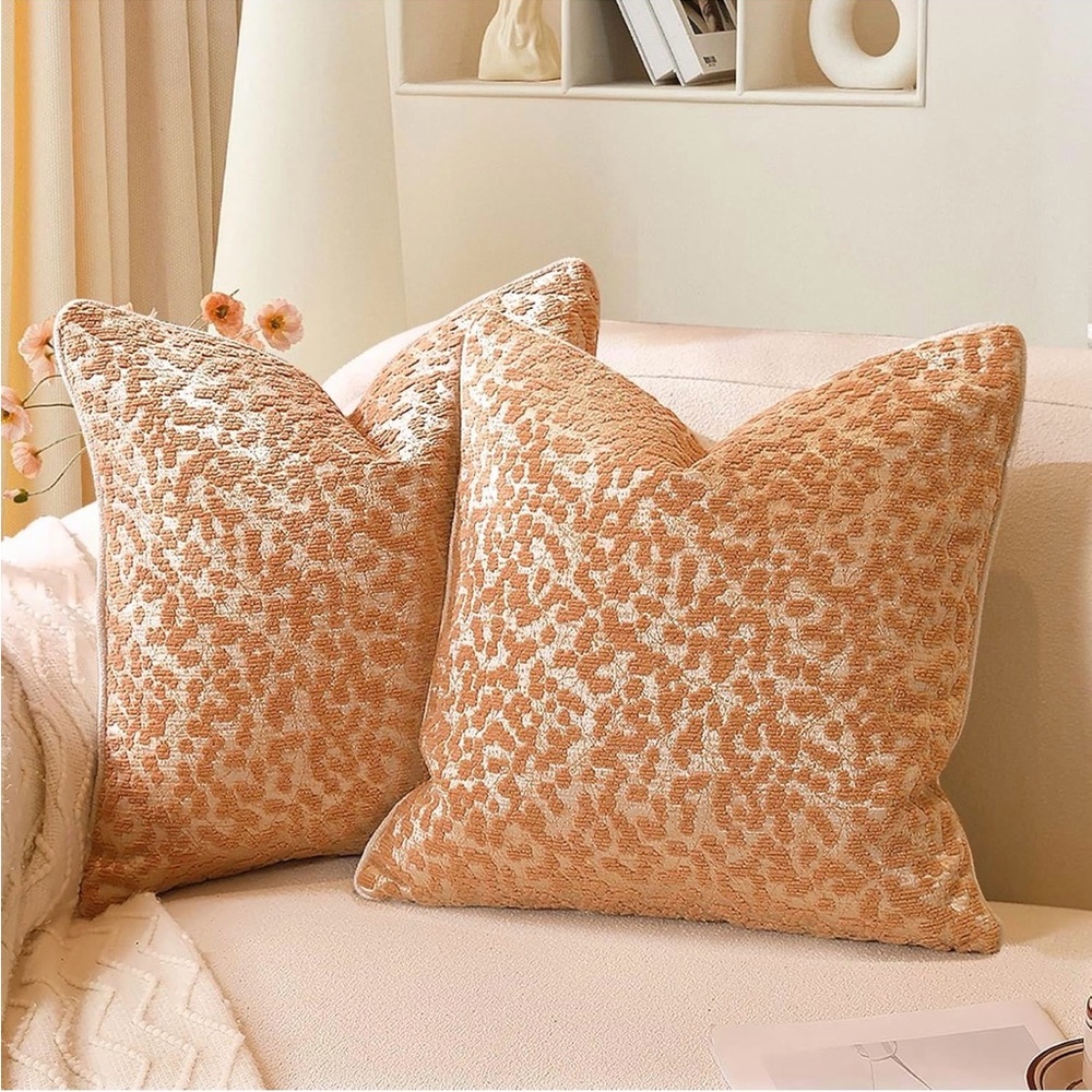 Makkey Fall Throw Pillow Covers 18X18 Set of 2 Rust Colored Autumn